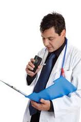 Doctor speaking in recorder